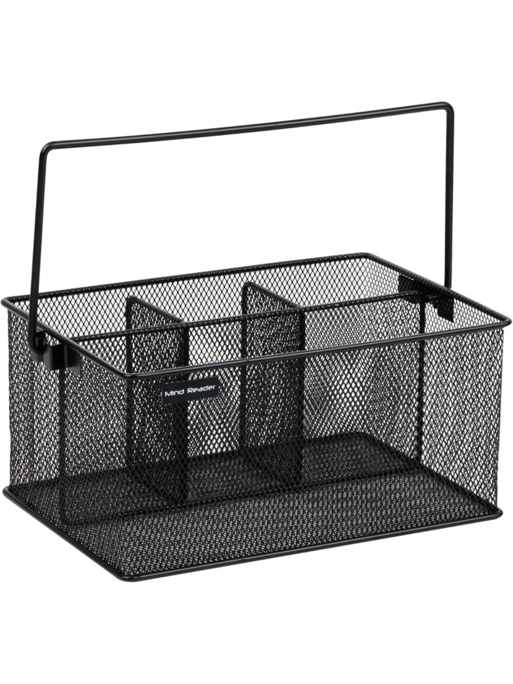 New Multi-Purpose Metal Mesh Storage Caddy 4 Compartments Handle Black - Picture 4 of 6